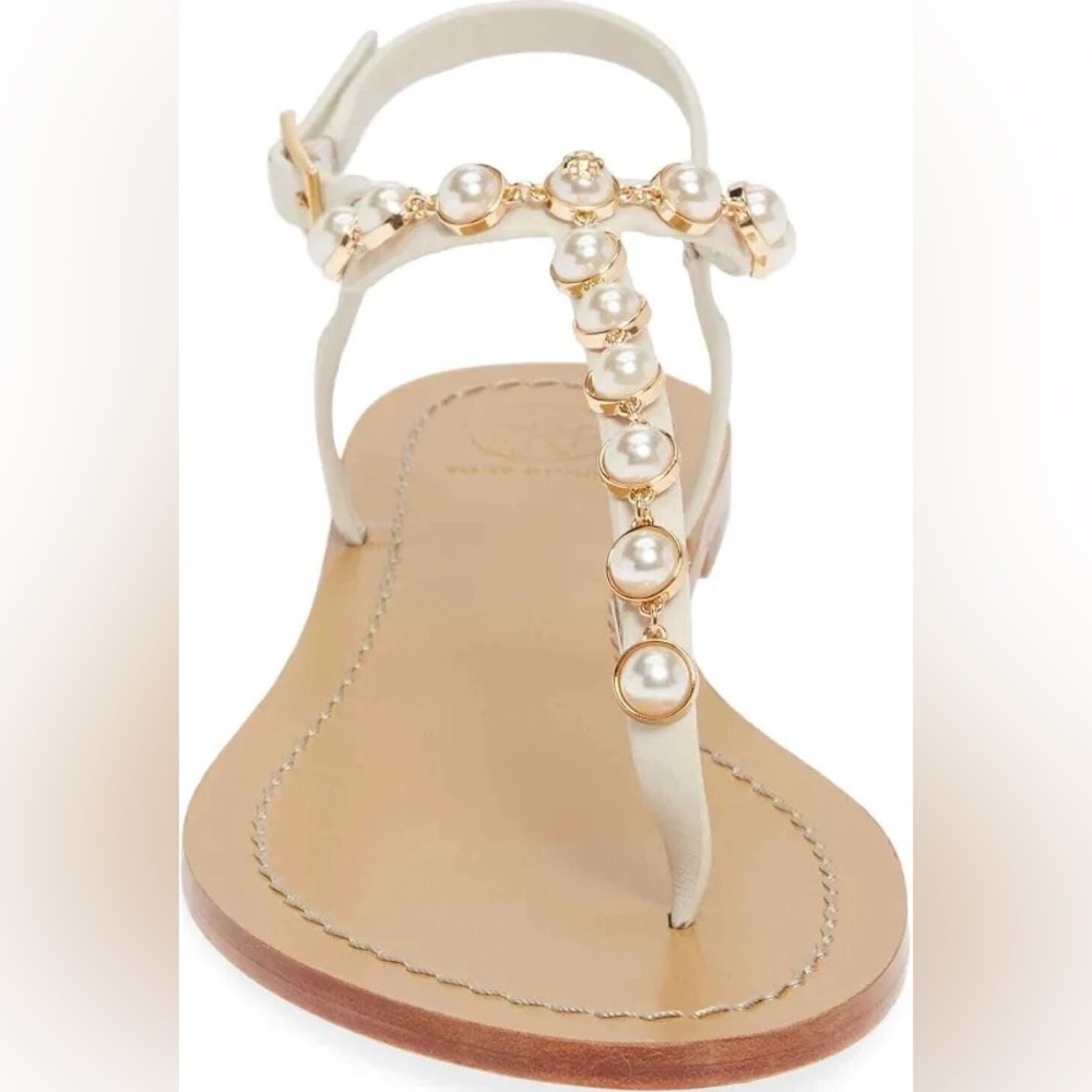 Emmy pearl flat thong sandal